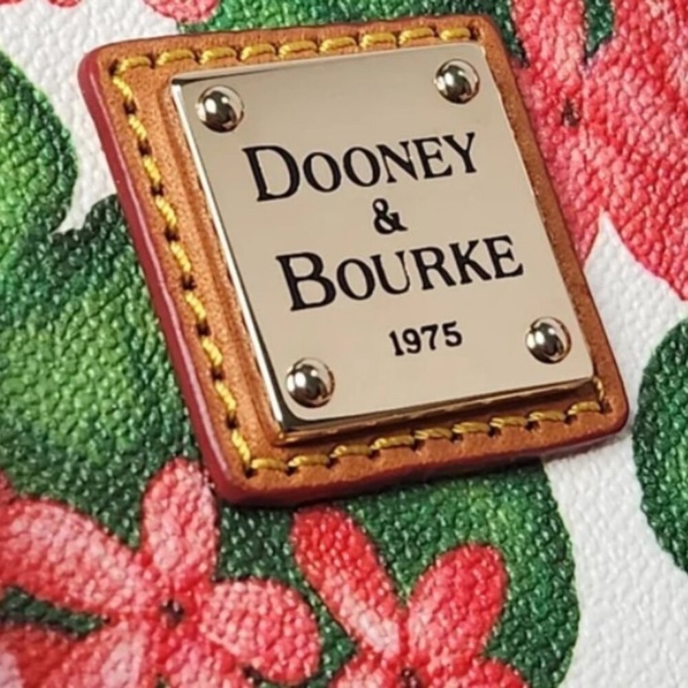 Dooney & Bourke Pink and Green Floral Satchel - Picture 3 of 5